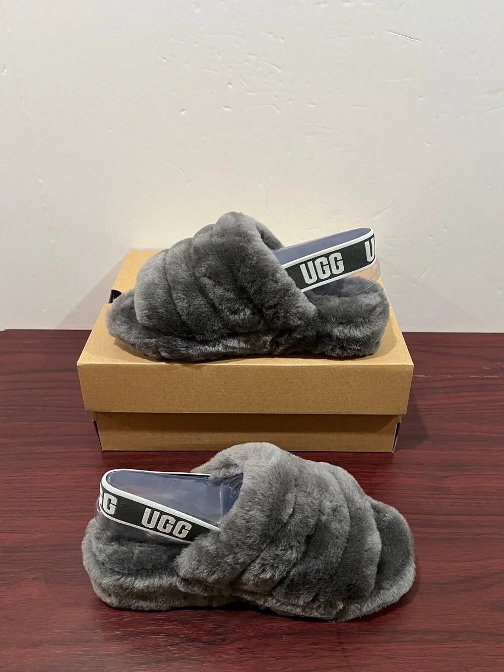 Ugg Fluff Yeah Slide, 1095119, Charcoal Grey